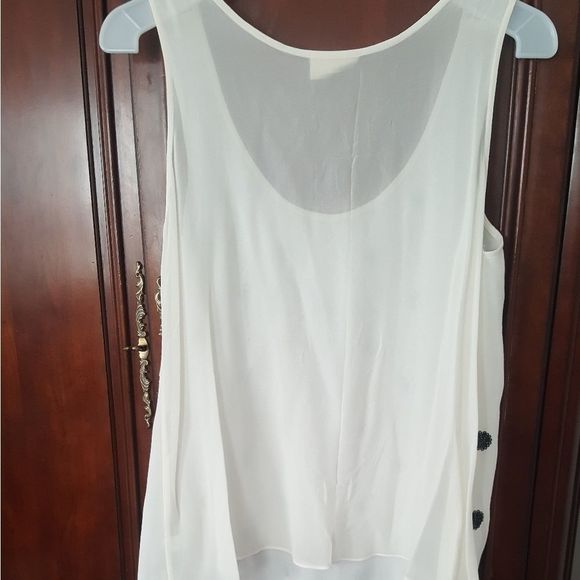 Project Shirt Sheer Sleeveless White Black Floral Design Womens Size Medium - Picture 8 of 8